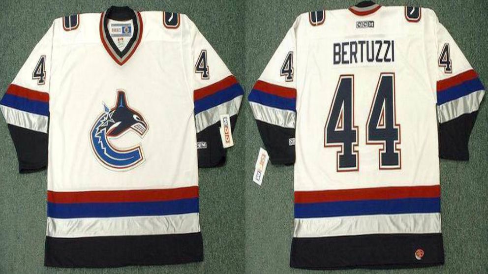 2019 Men Vancouver Canucks #44 Bertuzzi White CCM NHL jerseys->vancouver canucks->NHL Jersey